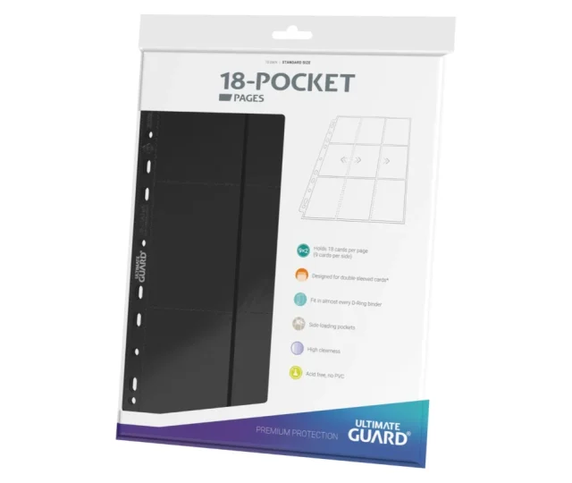 Ultimate Guard 18-Pocket Pages Side-Loading (10) – Black Vásárold meg a Cardverse webshopban