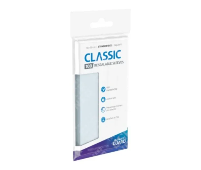 Ultimate Guard Classic Sleeves Resealable Standard Size Transparent (100 darab) Vásárold meg a Cardverse webshopban