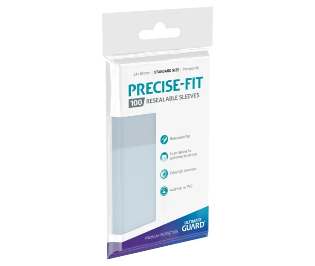 Ultimate Guard Precise-Fit Sleeves Resealable Standard Size Transparent (100) Vásárold meg a Cardverse webshopban