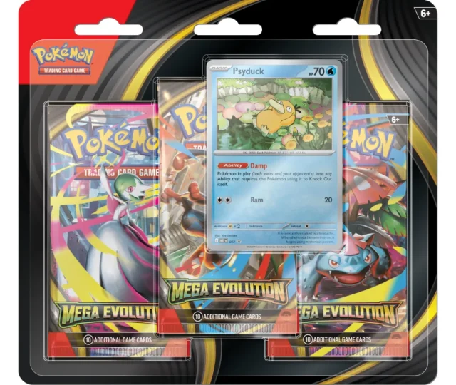 Pokémon Mega Evolution: 3 Pack Blister – Psyduck Vásárold meg a Cardverse webshopban