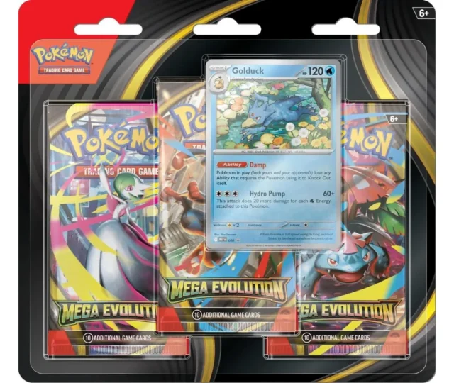 Pokémon Mega Evolution: 3 Pack Blister – Golduck Vásárold meg a Cardverse webshopban