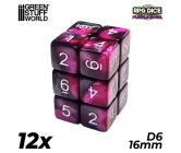 Green Stuff World - 12x D6 16mm Dice - Purple Swirl Vásárold meg a Cardverse webshopban
