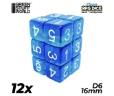 Green Stuff World - 12x D6 16mm Dice - Clear Blue/Turquoise Vásárold meg a Cardverse webshopban