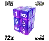 Green Stuff World - 12x D6 16mm Dice - Clear Blue/Purple Vásárold meg a Cardverse webshopban